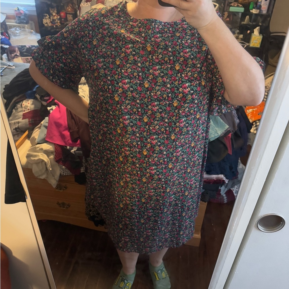 Colorful Floral Polyester Dress